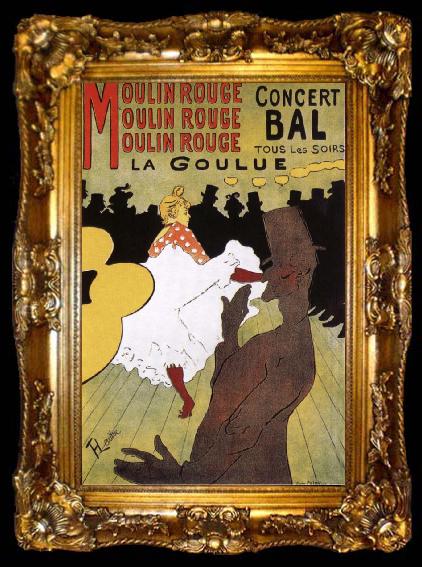 framed  Henri de toulouse-lautrec La Goulue,Dance at the Moulin Rouge, ta009-2